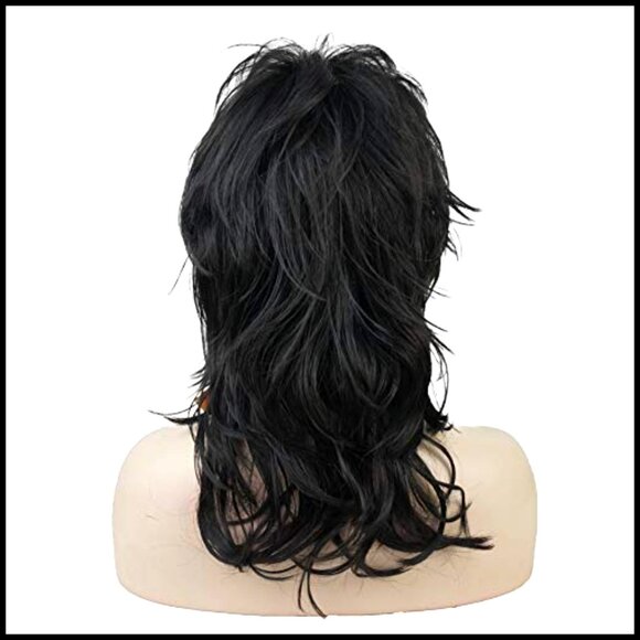 Shaggy Layered Synthetic Wig Shoulder Length with Bangs Stylish Party Wear